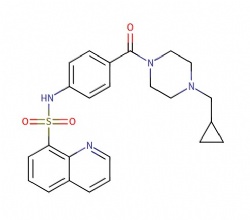 N-(4-(4-(cyclopropylmethyl)piperazine-1-carbonyl)phenyl)quinoline-8-sulfonamide