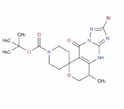 tert-butyl 2'-bromo-5'-methyl-9'-oxo-4',5',6',9'-tetrahydrospiro[piperidine-4,8'-pyrano[4,3-d][1,2,4]triazolo[1,5-a]pyrimidine]-1-carboxylate