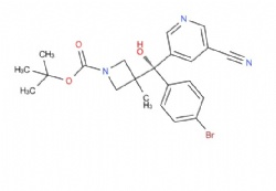 tert-butyl (R)-3-((4-bromophenyl)(5-cyanopyridin-3-yl)(hydroxy)methyl)-3-methylazetidine-1-carboxylate