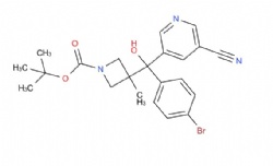 tert-butyl 3-((4-bromophenyl)(5-cyanopyridin-3-yl)(hydroxy)methyl)-3-methylazetidine-1-carboxylate