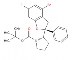 tert-butyl (S)-2-((S)-4-bromo-6-fluoro-2-phenyl-2,3-dihydrobenzofuran-2-yl)pyrrolidine-1-carboxylate