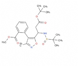 methyl 2-(5-(3-(tert-butoxy)-1-(((S)-tert-butylsulfinyl)amino)-3-oxopropyl)-3-methylisoxazol-4-yl)benzoate