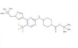 tert-butyl 4-((4-(1-(2-hydroxy-2-methylpropyl)-1H-pyrazol-4-yl)-5-(trifluoromethyl)pyrimidin-2-yl)amino)piperidine-1-carboxylate
