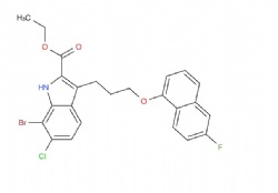 ethyl 7-bromo-6-chloro-3-(3-((6-fluoronaphthalen-1-yl)oxy)propyl)-1H-indole-2-carboxylate