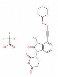 3-(3-methyl-2-oxo-4-(3-(piperidin-4-yloxy)prop-1-yn-1-yl)-2,3-dihydro-1H-benzo[d]imidazol-1-yl)piperidine-2,6-dione 2,2,2-trifluoroacetate