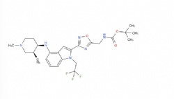 tert-butyl ((3-(4-(((3S,4R)-1,3-dimethylpiperidin-4-yl)amino)-1-(2,2,2-trifluoroethyl)-1H-indol-2-yl)-1,2,4-oxadiazol-5-yl)methyl)carbamate