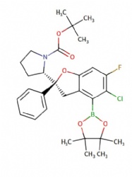 tert-butyl (S)-2-((S)-5-chloro-6-fluoro-2-phenyl-4-(4,4,5,5-tetramethyl-1,3,2-dioxaborolan-2-yl)-2,3-dihydrobenzofuran-2-yl)pyrrolidine-1-carboxylate