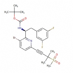 tert-butyl (S)-(1-(3-bromo-6-(3-methyl-3-(methylsulfonyl)but-1-yn-1-yl)pyridin-2-yl)-2-(3,5-difluorophenyl)ethyl)carbamate