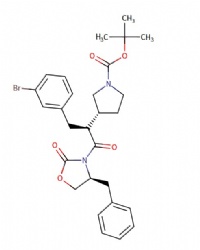 tert-butyl (R)-3-((S)-1-((S)-4-benzyl-2-oxooxazolidin-3-yl)-3-(3-bromophenyl)-1-oxopropan-2-yl)pyrrolidine-1-carboxylate