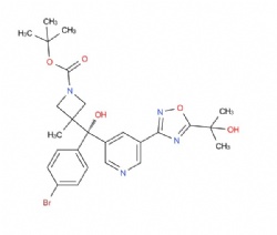 tert-butyl (R)-3-((4-bromophenyl)(hydroxy)(5-(5-(2-hydroxypropan-2-yl)-1,2,4-oxadiazol-3-yl)pyridin-3-yl)methyl)-3-methylazetidine-1-carboxylate