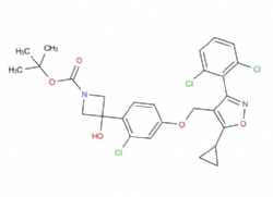 tert-butyl 3-(2-chloro-4-((5-cyclopropyl-3-(2,6-dichlorophenyl)isoxazol-4-yl)methoxy)phenyl)-3-hydroxyazetidine-1-carboxylate