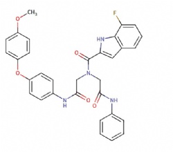 7-fluoro-N-(2-((4-(4-methoxyphenoxy)phenyl)amino)-2-oxoethyl)-N-(2-oxo-2-(phenylamino)ethyl)-1H-indole-2-carboxamide