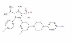 4-(4-(3-(2-(4-chlorophenyl)-1-isopropyl-5-methyl-4-(methylsulfonyl)-1H-pyrrol-3-yl)-5-fluorophenyl)piperazin-1-yl)aniline