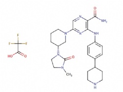 (R)-5-(3-(3-methyl-2-oxoimidazolidin-1-yl)piperidin-1-yl)-3-((4-(piperidin-4-yl)phenyl)amino)pyrazine-2-carboxamide 2,2,2-trifluoroacetate