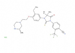 (S)-4-(3-(3-ethyl-4-(2-(3-methylpiperazin-1-yl)ethoxy)phenyl)-4,4-dimethyl-5-oxo-2-thioxoimidazolidin-1-yl)-2-(trifluoromethyl)benzonitrile hydrochloride