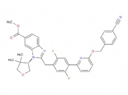 methyl 2-[(4-{6-[(4-cyanophenyl)methoxy]pyridin-2-yl}-2,5-difluorophenyl)methyl]-1-[(3S)-4,4-dimethyloxolan-3-yl]-1H-1,3-benzodiazole-6-carboxylate