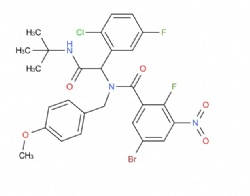 5-bromo-N-(2-(tert-butylamino)-1-(2-chloro-5-fluorophenyl)-2-oxoethyl)-2-fluoro-N-(4-methoxybenzyl)-3-nitrobenzamide