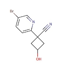 1-(5-bromopyridin-2-yl)-3-hydroxycyclobutane-1-carbonitrile