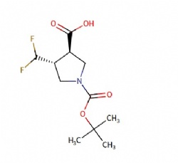 (3R,4R)-1-(tert-butoxycarbonyl)-4-(difluoromethyl)pyrrolidine-3-carboxylic acid