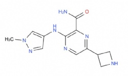 6-(azetidin-3-yl)-3-((1-methyl-1H-pyrazol-4-yl)amino)pyrazine-2-carboxamide