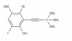 3-bromo-6-fluoro-4-methyl-2-((trimethylsilyl)ethynyl)aniline