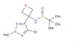 N-(3-(5-bromo-2-methyl-2H-1,2,3-triazol-4-yl)oxetan-3-yl)-2-methylpropane-2-sulfinamide