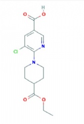5-chloro-6-(4-ethoxycarbonylpiperidin-1-yl)pyridine-3-carboxylic acid