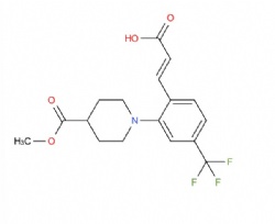 (E)-3-(2-(4-(methoxycarbonyl)piperidin-1-yl)-4-(trifluoromethyl)phenyl)acrylic acid