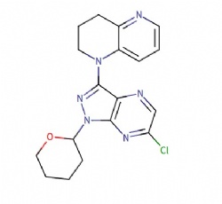 1-(6-chloro-1-(tetrahydro-2H-pyran-2-yl)-1H-pyrazolo[3,4-b]pyrazin-3-yl)-1,2,3,4-tetrahydro-1,5-naphthyridine