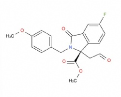 methyl (S)-5-fluoro-2-(4-methoxybenzyl)-3-oxo-1-(2-oxoethyl)isoindoline-1-carboxylate