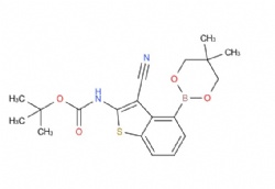 tert-butyl (3-cyano-4-(5,5-dimethyl-1,3,2-dioxaborinan-2-yl)benzo[b]thiophen-2-yl)carbamate