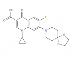 1-cyclopropyl-6-fluoro-4-oxo-7-(1,4-dioxa-8-azaspiro[4.5]decan-8-yl)-1,4-dihydroquinoline-3-carboxylic acid