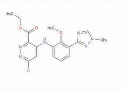 ethyl 6-chloro-4-((2-methoxy-3-(1-methyl-1H-1,2,4-triazol-3-yl)phenyl)amino)pyridazine-3-carboxylate