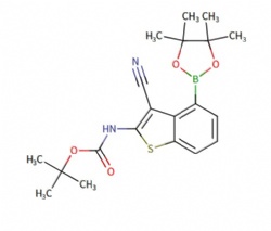 tert-butyl (3-cyano-4-(4,4,5,5-tetramethyl-1,3,2-dioxaborolan-2-yl)benzo[b]thiophen-2-yl)carbamate