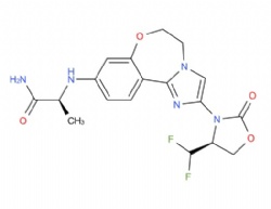 (S)-2-((2-((S)-4-(difluoromethyl)-2-oxooxazolidin-3-yl)-5,6-dihydrobenzo[f]imidazo[1,2-d][1,4]oxazepin-9-yl)amino)propanamide