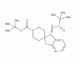 tert-butyl (S)-5-(((R)-tert-butylsulfinyl)amino)-5,7-dihydrospiro[cyclopenta[b]pyridine-6,4'-piperidine]-1'-carboxylate