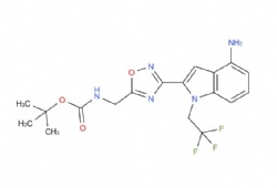 tert-butyl ((3-(4-amino-1-(2,2,2-trifluoroethyl)-1H-indol-2-yl)-1,2,4-oxadiazol-5-yl)methyl)carbamate
