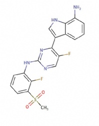 3-(5-fluoro-2-((2-fluoro-3-(methylsulfonyl)phenyl)amino)pyrimidin-4-yl)-1H-indol-7-amine