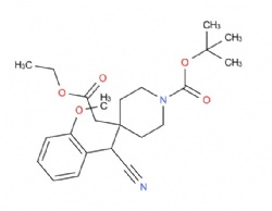 tert-butyl 4-(cyano(2-methoxyphenyl)methyl)-4-(2-ethoxy-2-oxoethyl)piperidine-1-carboxylate
