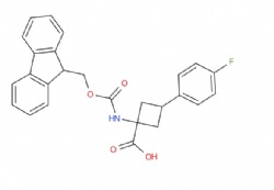 1-((((9H-fluoren-9-yl)methoxy)carbonyl)amino)-3-(4-fluorophenyl)cyclobutane-1-carboxylic acid