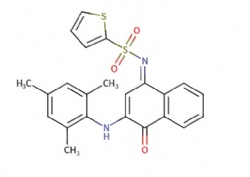 (E)-N-(3-(mesitylamino)-4-oxonaphthalen-1(4H)-ylidene)thiophene-2-sulfonamide