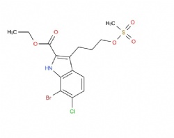ethyl 7-bromo-6-chloro-3-(3-((methylsulfonyl)oxy)propyl)-1H-indole-2-carboxylate