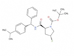 tert-butyl (2S,4R)-4-fluoro-2-(((S)-(4-isopropylphenyl)(phenyl)methyl)carbamoyl)pyrrolidine-1-carboxylate
